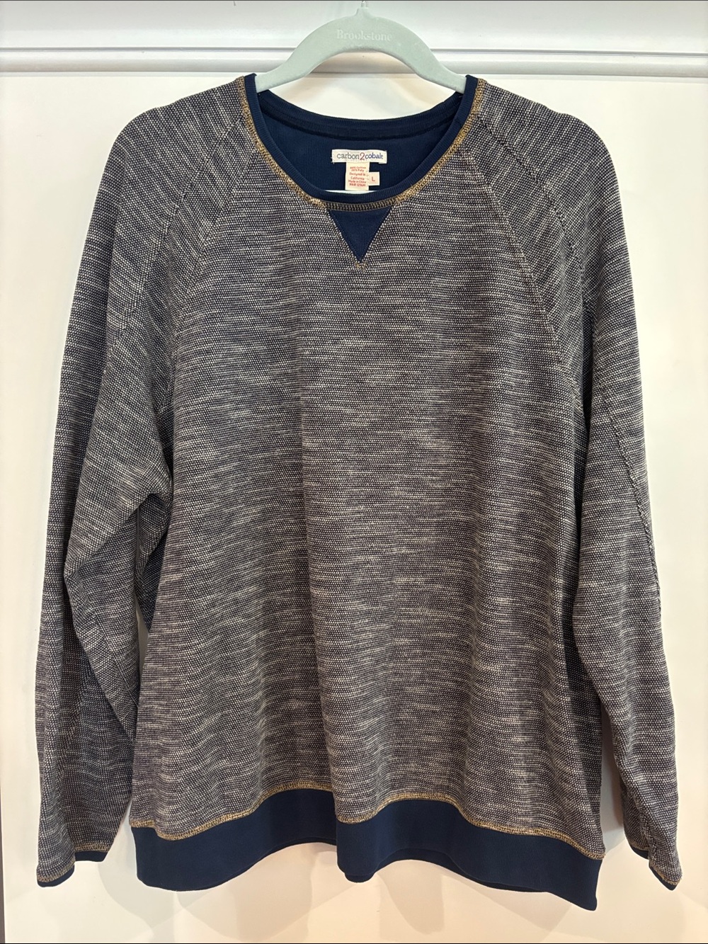Carbon2Cobalt Men's Crewneck Raglan Sweater size L